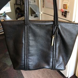 Vera Bradley Black Leather Tote used - great cond